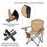 KingCamp Lotus XL Cool Ice Ultra Konforlu & Takviyeli Kamp Sandalyesi Khaki