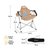KingCamp Orchid Salıncaklı Katlanır Kamp Sandalyesi Khaki/Grey