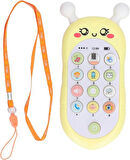 Diş kaşıyıcılı bebek telefonu sarı-pembe-mavi renk