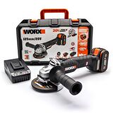 WORX WX812 20Volt 4.0Ah. 125mm Kömürsüz Profesyonel Şarjlı Avuç Taşlama 