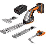 WORX WG801E.5 20Volt 2.0Ah. Li-ion Şarjlı Profesyonel Avuç İçi Çim Kesme, Çit Budama/Çapalama
