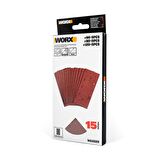 WORX WA2029 185x95mm 60, 80, 120 Kum, 15 Adet Cırtlı Universal Zımpara Kâğıdı Seti