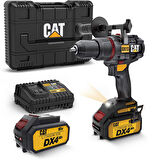 CAT DX13.1 18Volt/4.0Ah Li-ion 80Nm. Çift Akülü Kömürsüz Profesyonel Şarjlı Darbeli Matkap