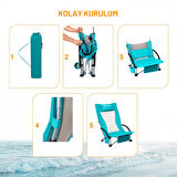 KingCamp Lilac High Comfort Plaj ve Dinlenme Sandalyesi Cyan