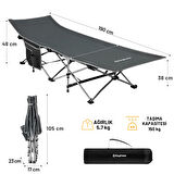 KingCamp Willow Ultra Katlanır Kampet Portatif Kamp Yatağı Grey