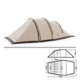 Naturehike Cloud Vessel UPF50+ Snow Skirt 4-6 Kişilik Tünel Çadır Quicksand Gold-M