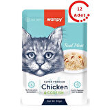 Wanpy Pouch Tavuklu & Morina Balıklı Yaş Kedi Maması 85 gr x 12 Adet