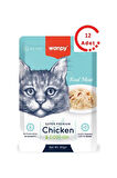 Wanpy Pouch Tavuklu & Morina Balıklı Yaş Kedi Maması 85 gr 12 Adet