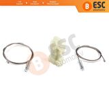 Renault Clio 3 İçin Arka Sol Kapı Cam Kriko Tamir Seti