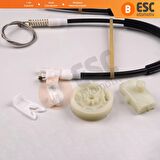 Renault Megane MK1 X64 1996-2003 4/5 Kapı 7700834346 İçin Ön Sağ Kapı Cam Kriko Tamir Seti