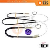 VW Golf MK3 İçin Ön Sağ Kapı Cam Kriko Tamir Seti