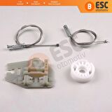 BMW E46 İçin Sol Arka Kapı Cam Kriko Tamir Seti