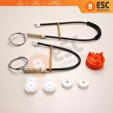 Renault Megane 2 Cabriolet CC İçin Arka Sol Kapı Cam Kriko Seti