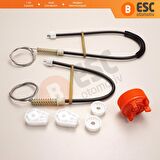 Renault Megane 2 Cabriolet CC İçin Arka Sol Kapı Cam Kriko Seti