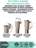 Vagonlife Pipetli Çelik Termos Matara 950 ml Gri