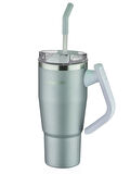 Vagonlife Pipetli Çelik Termos Matara 950 ml Yeşil