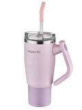 Vagonlife Pipetli Çelik Termos Matara 950 ml Pembe