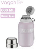 Vagonlife Çelik Termos Matara 600 ml Pembe