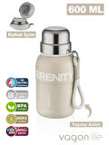 Vagonlife Çelik Termos Matara 600 ml Krem