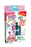Magic Glitter 3D Hobi Seti 2'si 1 Arada Simli Kalıplarla 3D Tasarımlar
