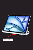 iPad Air 11 inç 2024 6. Nesil M2 Çip Uyumlu Kalem Bölmeli Akıllı Smart Tablet Kılıfı