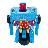 CANALİ Toys Robota Dönüşen Araba 117, Kendinden Robota Dönüşen Pilli Sesli ve Işıklı Araba MAVİ
