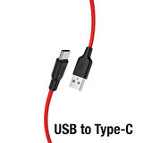 HOCO X21 Plus USB to Type-C 3A Silikon Hızlı Şarj ve Data Kablosu