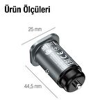 HOCO NZ4 Çift USB 24W Hızlı Şarj Araç Çakmaklık Şarj Adaptörü Oto Şarj Başlığı FÜME
