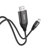 HOCO UA16 Type-C to HDMI 4K 30hz Ses ve Görüntü Aktarma Kablosu SİYAH