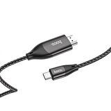 HOCO UA16 Type-C to HDMI 4K 30hz Ses ve Görüntü Aktarma Kablosu SİYAH