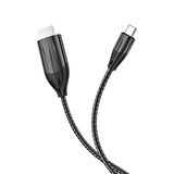 HOCO UA16 Type-C to HDMI 4K 30hz Ses ve Görüntü Aktarma Kablosu SİYAH