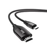 HOCO UA16 Type-C to HDMI 4K 30hz Ses ve Görüntü Aktarma Kablosu SİYAH
