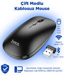 GM15 Art, Çift Modlu Kablosuz Mouse, 2.4G / BT v3.0 + v5.0 Bağlantı, 800 / 1200 / 1600 DPI, 4D Düğme