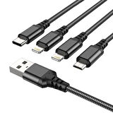 HOCO X76 4in1 Type-C + iPhone Lightning + Micro USB 2A Şarj Kablosu