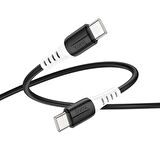 HOCO X82 60W Type-C to Type-C Hızlı Şarj Kablosu Silikon Data Kablosu SİYAH