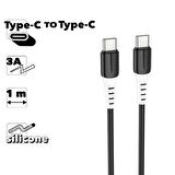HOCO X82 60W Type-C to Type-C Hızlı Şarj Kablosu Silikon Data Kablosu SİYAH