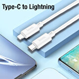 HOCO X88 20W Type-C to iPhone Lightning Hızlı Data ve Şarj Kablosu (Beyaz)