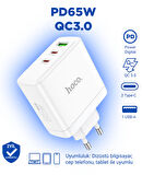 N30 PD65W + QC3.0 USB-C + USB-A Hızlı Şarj Adaptörü