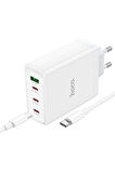 Hoco N31 Leader PD Hızlı Şarj Özellikli 100W Type-C ve USB Şarj Çıkışlı Gan Teknoloji Şarj Başlığı