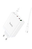Hoco N31 Leader PD Hızlı Şarj Özellikli 100W Type-C ve USB Şarj Çıkışlı Gan Teknoloji Şarj Başlığı