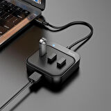 Hoco HB31 4in1 Type-C to 4x USB3.0 HUB Çevirici Dönüştürücü Adaptör 0.2m