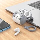 Ew46 Pro Ios Android Uyumlu Tws Bluetooth 5.3 Kablosuz Kulaklık Silikon Kedi Desenli Kılıf Ile Gri