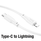 HOCO X93 Force 20W Type-C to iPhone Lightning-C Ultra Hızlı Şarj ve Data Kablosu (Beyaz)