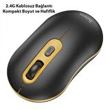 HOCO GM21 Platinium 1600dPi 2.4G Bluetooth Kablosuz Optik Mouse Siyah