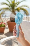 Miniso Lisanslı El Tipi Mini Fan Mavi – Şarj Edilebilir Taşınabilir El Fanı 13,75 Cm
