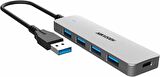 HIKVISION USB Hub 3.0 Usb Çoklayıcı 4in1 Dizüstü ve Bilgisayar PC Kullanımı için USB 3.0 Type-C Güç Çıkışlı DS401 (4 Port 3.0 Usb Çoklayıcı)