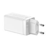 Baseus GaN3 Pro 65W Hızlı Telefon Tablet Macbook Pro Şarj Aleti + Type C Şarj Kablosu 1m