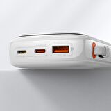 Baseus Qpo W Pro 10000 mAh Hızlı Şarj Powerbank Beyaz 