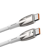 Baseus Glimmer Series 100W 200 cm PD Type-C Şarj Kablosu Beyaz