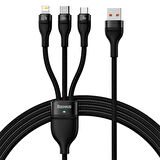 Baseus Flash Series Ⅱ 66W 3in1 iPhone Type-C Hızlı Şarj Kablosu 1.2m